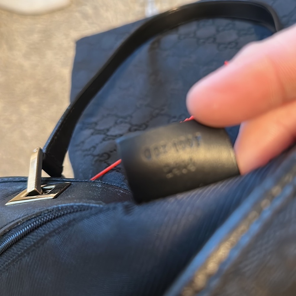 GUCCI 🖤 Black Monogram GG Canvas Vintage Tote black-gold 16x15x6 inch Authentic - Picture 3 of 11